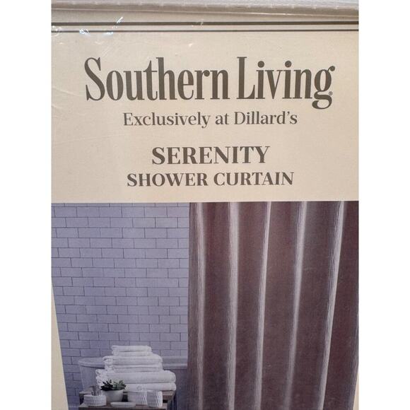 Southern Living Serenity Shower Curtain 72" X 72" 100% Cotton Taupe - Picture 6 of 7